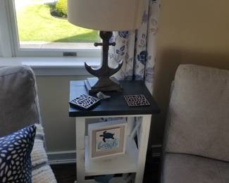 Accent table; table lamp