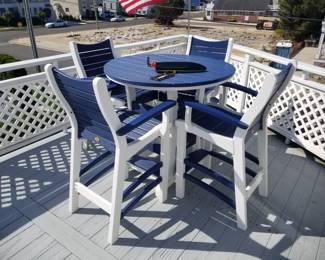 Casual Comfort poly-resin high top patio dining set