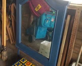 Nautical blue mirror matches dresser