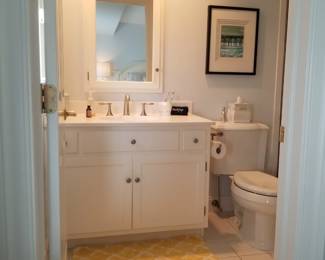 Contemporary bath vanity; vanity mirror