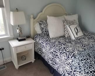 Queen bed with matching one-drawer nightstand