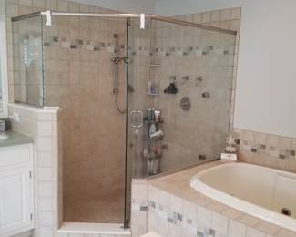 Glass shoer enclosure; shower hardware