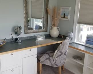 Wall mirror; accent chair