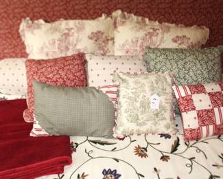 Variety of decorative pillows.