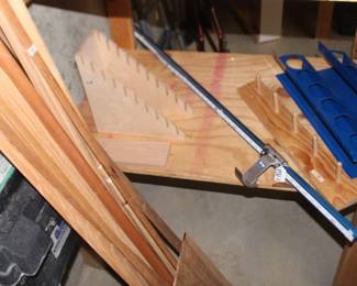 Variety of woodworking items.