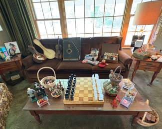 Cherry Coffee Table & Full Size Sofa