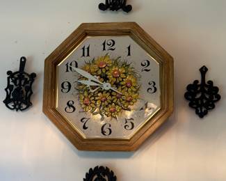 Vintage Clocks & Cast Iron Trivets