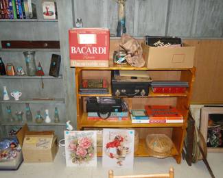 All of this vintage items are also for sale, and those are boxes of records too
