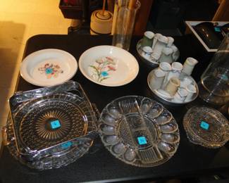 Platters and pourers and more. Deviled Egg platter combined with a relish tray............seriously!!!