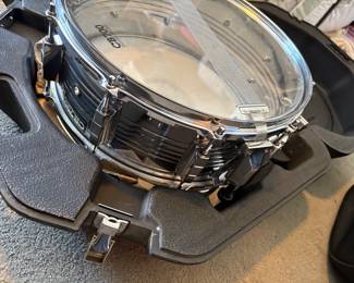 Ludwig 14x5 8-Acrolite drum with stand and case.