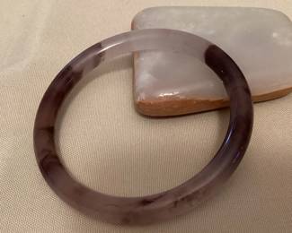 MMS029 Violet Jade Bangle Bracelet New 