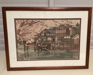 MMS057 Koa Framed Japanese Scenic Wood Block Print