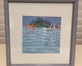 MMS087 Framed Rosalie Prussing “Coconut Island” Scenic Picture 