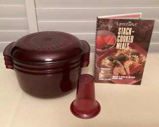MMS038 Tupperware Tupperwave Stack Cooker & Cookbook 