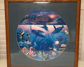 MMS002 Large Framed Christian Riese Lassen Seascape Picture 