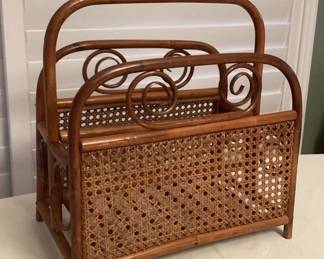 MMS092 Vintage Bamboo Rattan Magazine Holder