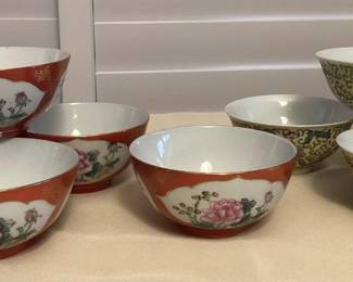 MMS066 Chinese Hand Painted Porcelain Soup Rice Bowls