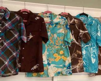 MMS229 Six Vintage Men’s Aloha Shirts Size S-L