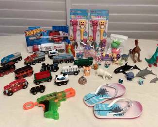 MMS188 Wooden Trains, Nerf Gun, Hot Wheels Big Rig, Small Toys & More!