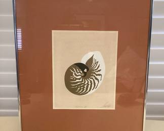 MMS044 Framed “Nautilis II” Shell Lithograph From The Vanguard Studios Signed