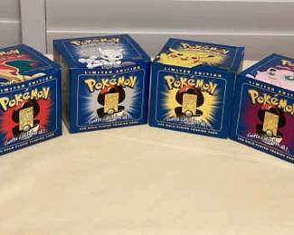 MMS118 Set Of Six Limited Edition Pokemon 23K Gold-Plated Trading Cards New