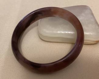 MMS021 Violet Jade Bangle Bracelet New 