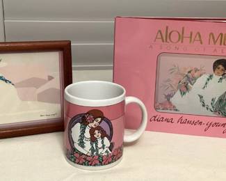 MMS103 Diana Hansen-Young Koa Framed Picture, Book & Ceramic Mug 
