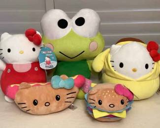 MMS235 Five Hello Kitty & Keroppi Plushies