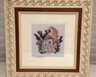 MMS203 Framed Picture Of Hawaiian Reef Fish By James Harris Signed
