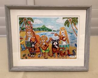 MMS042 Framed Picture Of “Ukulele Dogs” By Michael S.K. Lee