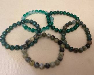 MMS152 Five Polished Stone Bracelets New