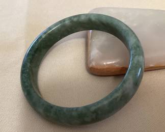 MMS017 Green Jade Bangle Bracelet New 