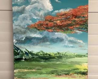 MMS202 Large Original Scenic Impasto Style Painting 