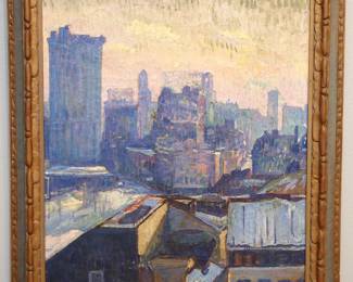 Samuel A. Weiss 1874–1918, Cityscape oil on canvas ca.1905