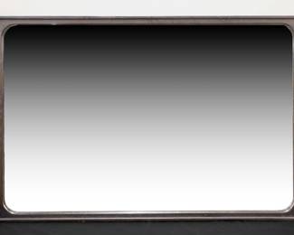 A mid 20th century Vladimir Kagan for Founders Furniture dresser mirror. Model #2711, featuring a molded Oak frame with Black painted finish. Original finish with some wear and minor damage. 48 x 32" high overall.