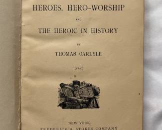 Inside page of Heroes and Hero Worship by Thomas Carlyle, hardcover, 1890