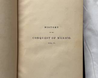 Inside page of History of the Conquest of Mexico by William H. Prescott, Volume II, hardcover, 1856