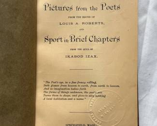 Inside page of High Art: Pictures from the Poets from the Brush and Sport from the Quill, hardcover, 1875