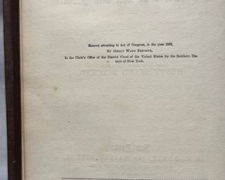 Inside page of first edition of Star Papers; or Experiences of Art and Nature by Henry Ward Beecher, hardcover, 1855