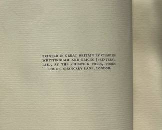 Inside pages of A rare limited edition three-volume set of Robinson Crusoe by Robert Louis Stevenson, hardcovers, 1925