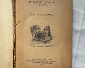Inside page of Uncle Tom's Cabin by Harriet Beecher Stowe, 1895, hardcover, Brunswick Edition, Houghton Mifflin, Cambridge, US