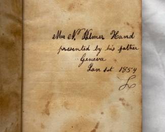 Inside flyleaf of The Life of Benjamin Franklin, Written by Himself, Together With his Essays, hardcover, 1853