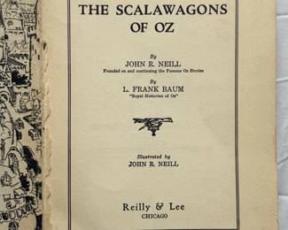 Inside page of first edition, The Scalawagons of Oz by L. Frank Baum, hardcover, first edition, published 1941 by The Reilly & Lee Co., Chicago
