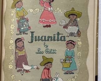 Inside page of Juanita by Leo Politi, hardcover with dust jacket, 1948