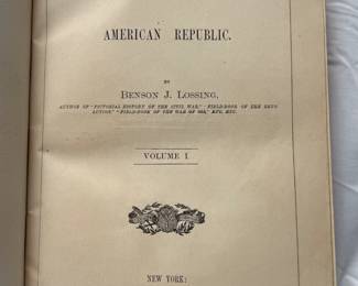 Inside page of Washington and the American Republic by Benson J. Lossing, Volumes I–III, hardcover, 1870
