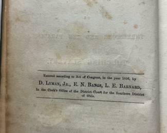 Inside page of rare first edition of Leaven for Doughfaces or Threescore and Ten Parables Touching on Slavery, by A Former Resident of the South; hardcover, 1856