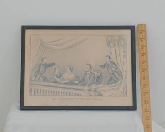 Framed vintage print of illustration "The Assassination of President Lincoln"