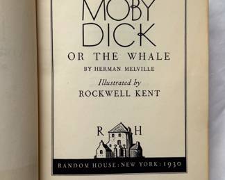 Inside page of Moby Dick by Herman Melville, illustrated by Rockwell Kent, hardcover, 1930, Random House, Lakeside Press