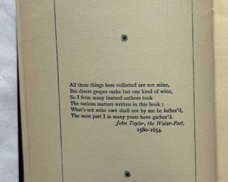 Inside page of The Pleasures of Literature and the Solace of Books compiled by Joseph Shaylor, hardcover, 1898