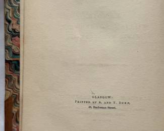 Inside page of The Poetical Works of William Motherwell, hardcover, 1855